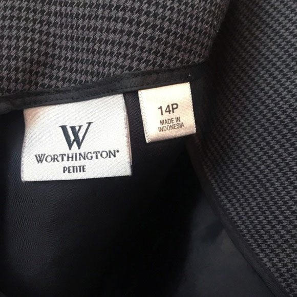 Worthington pencil skirt grey houndstooth 14 P - Picture 4 of 5